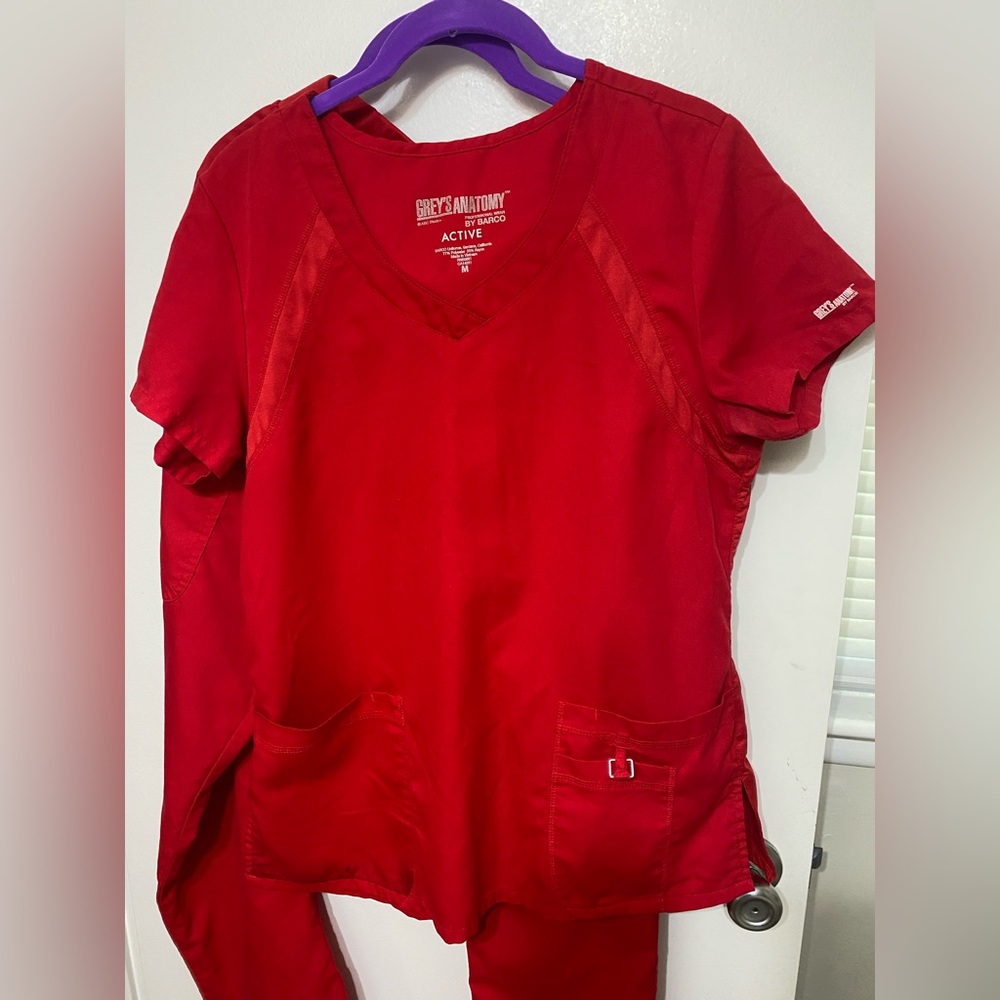 Greys Anatomy Scrub Set - Red